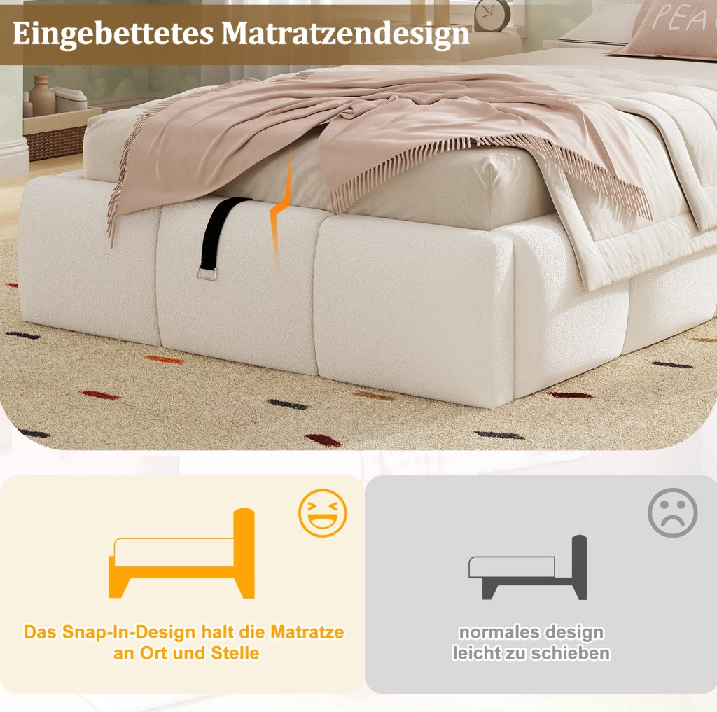 Letto bambini 90x200 cm con vano contenitore e USB-C