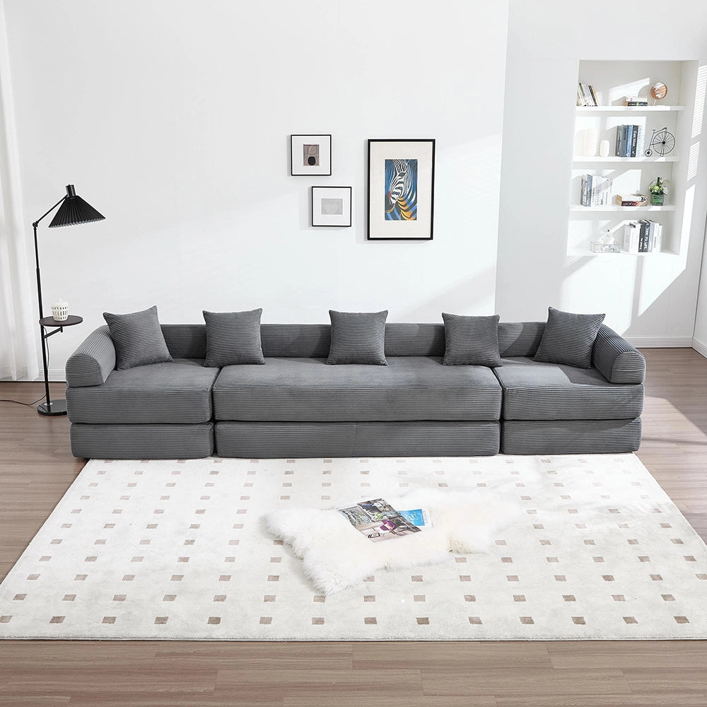 Divano modulare familiare - Xylo - Con contenitore, imballo sottovuoto, grigio