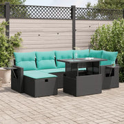 Set Divani da Giardino 7pz con Cuscini Grigio Polyrattan Acacia 3327857