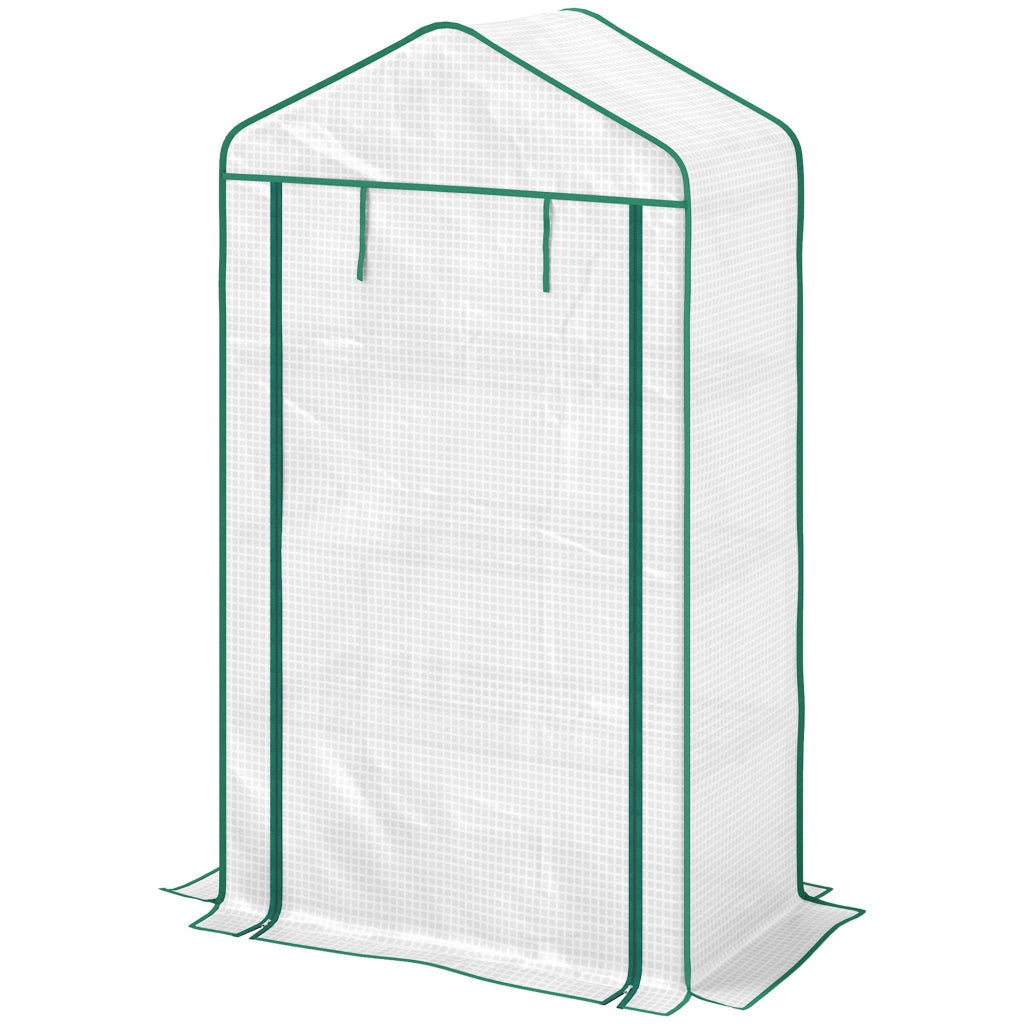 Serra da giardino 4 livelli ¨C zephmum ¨C 90x49x160 cm bianco acciaio galvanizzato
