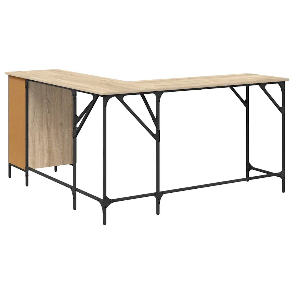 Scrivania Rovere Sonoma 141x141x75 cm in Legno Multistrato 837598