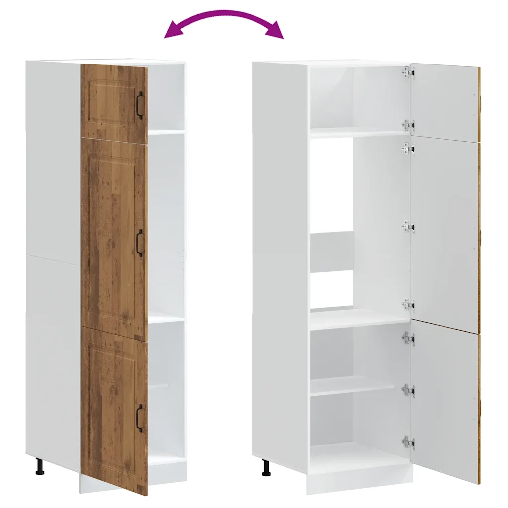 Armadio da Cucina-Credenza da Cucina Kalmar Legno Vecchio in Legno Multistrato