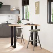 Gambe per tavolo da bar a forma di U 2 pz nere 60x(100-101) cm in acciaio 4013236