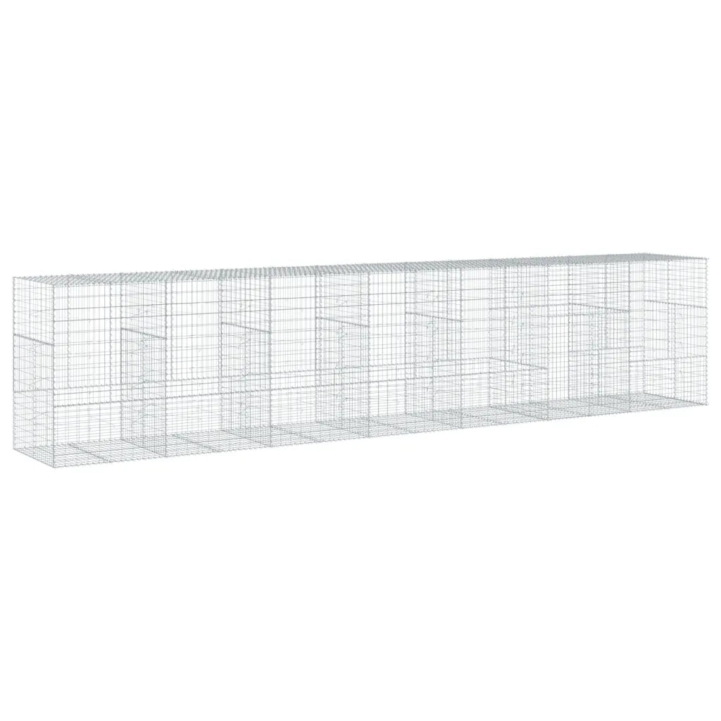 Cesto Gabbione con Copertura 700x100x150 cm in Ferro Zincato 3295219