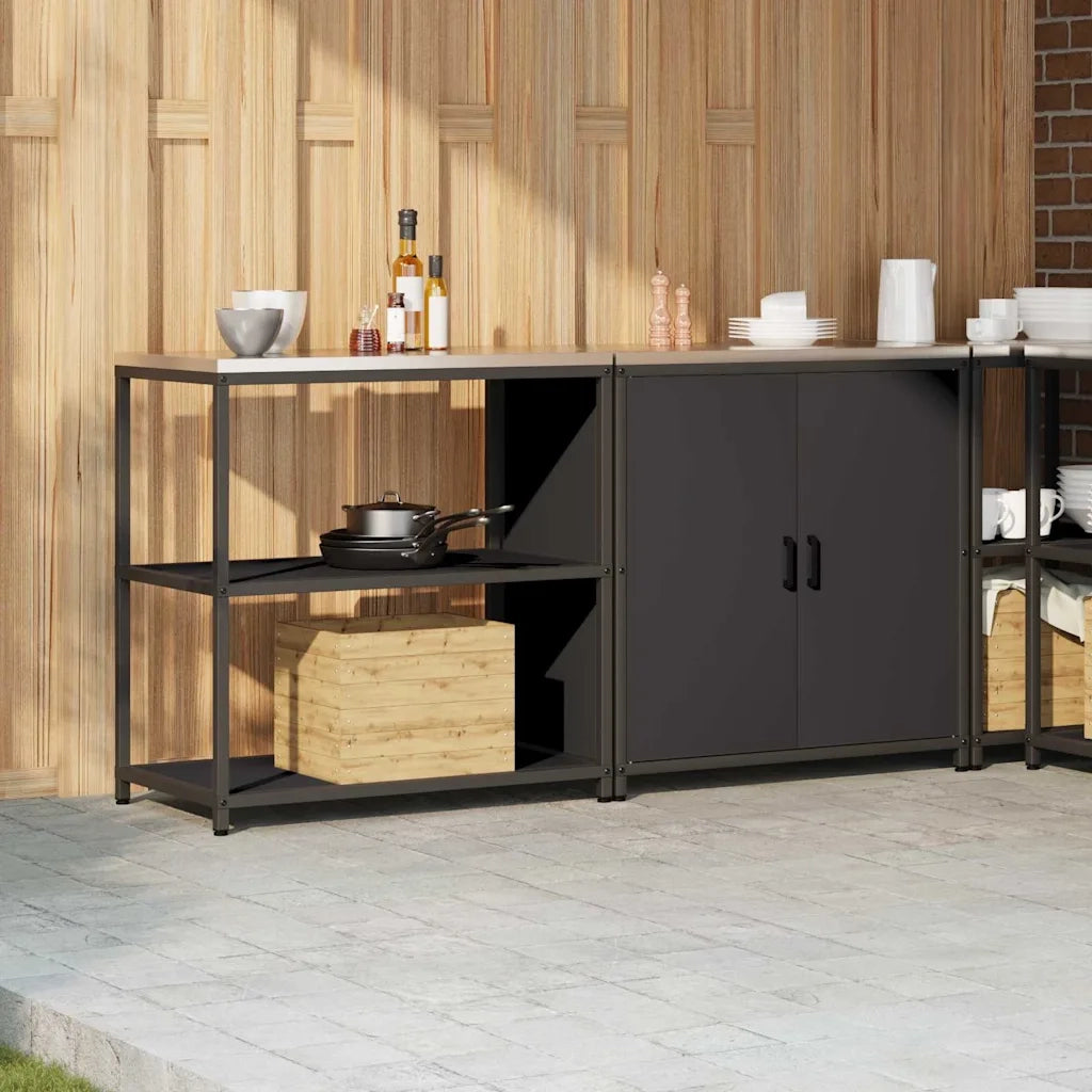 Set di Stoccaggio per Cucina con lo scaffale 2 pcs Nero 3392652