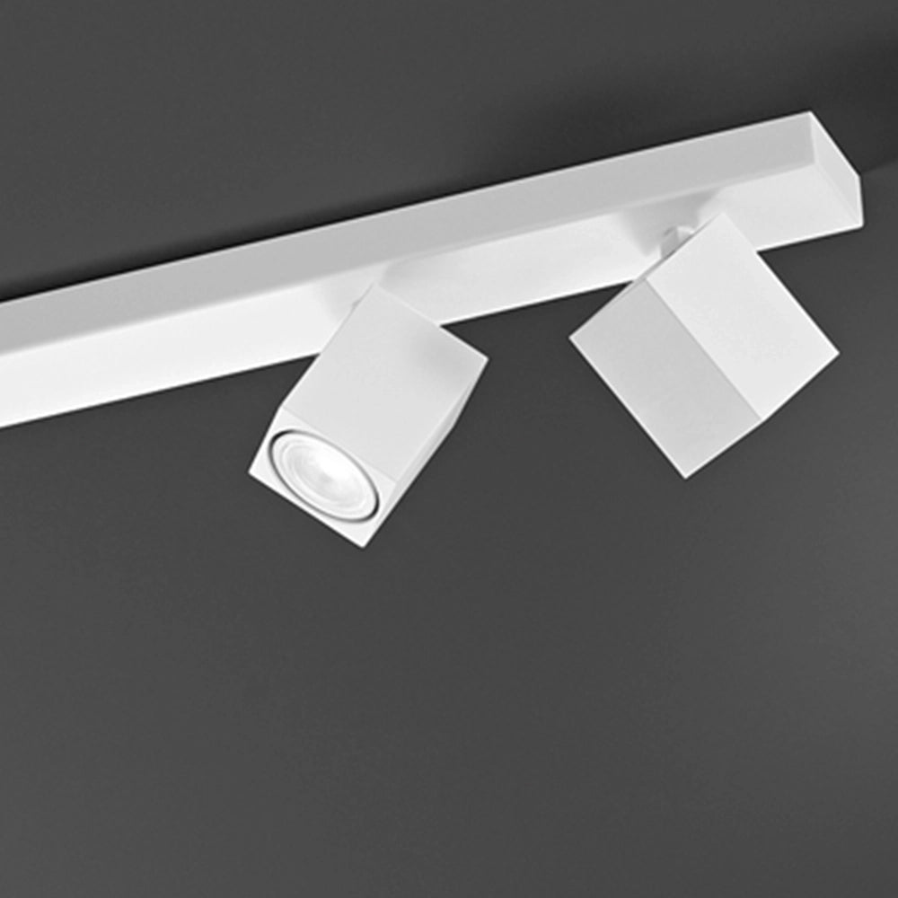 Spot Cubico Moderno Oddy Alluminio Bianco 5 Luci Gu10