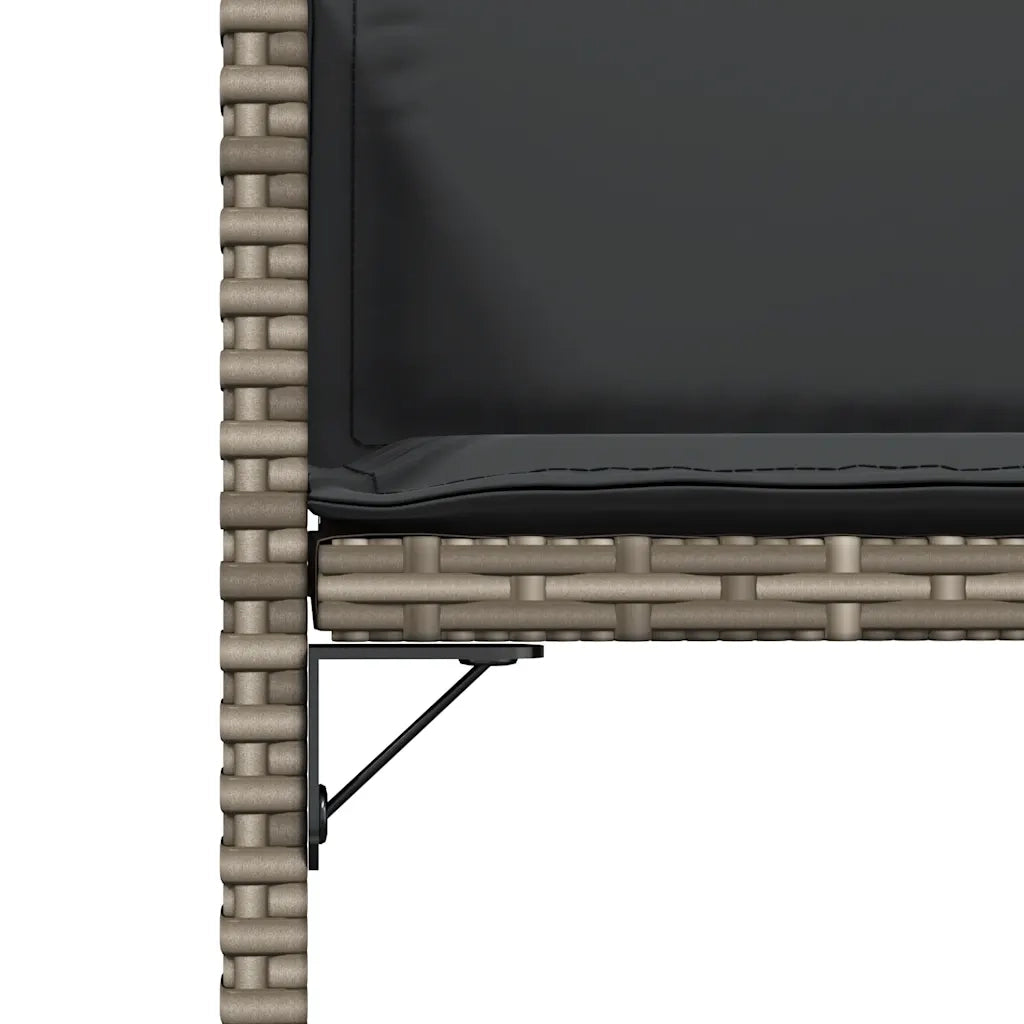 Sedie da Giardino con Cuscini 4 pz | Sedie da Esterno Grigio in Polyrattan