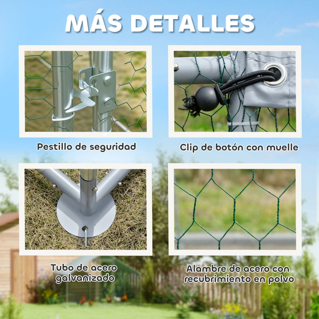 Polliera Metallica per Galline ¨C Zephmum ¨C 300x340x190 cm Argento