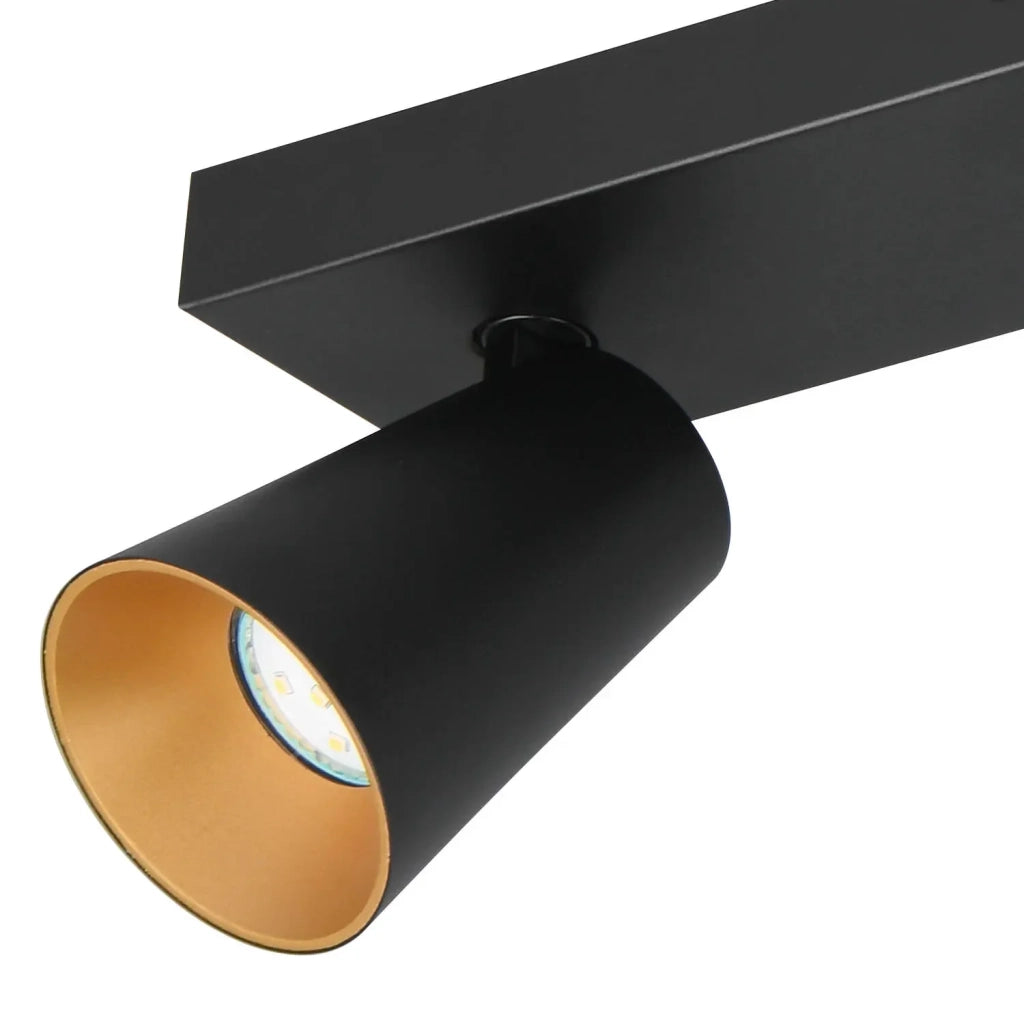 LÚZETE - SPOT DA SOFFITTO/PARETE 4 LUCI METALLO NERO GU10 SILVANO