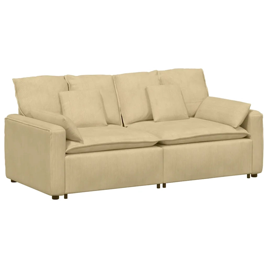 Divano Modulare con Cuscini Verde Grigio