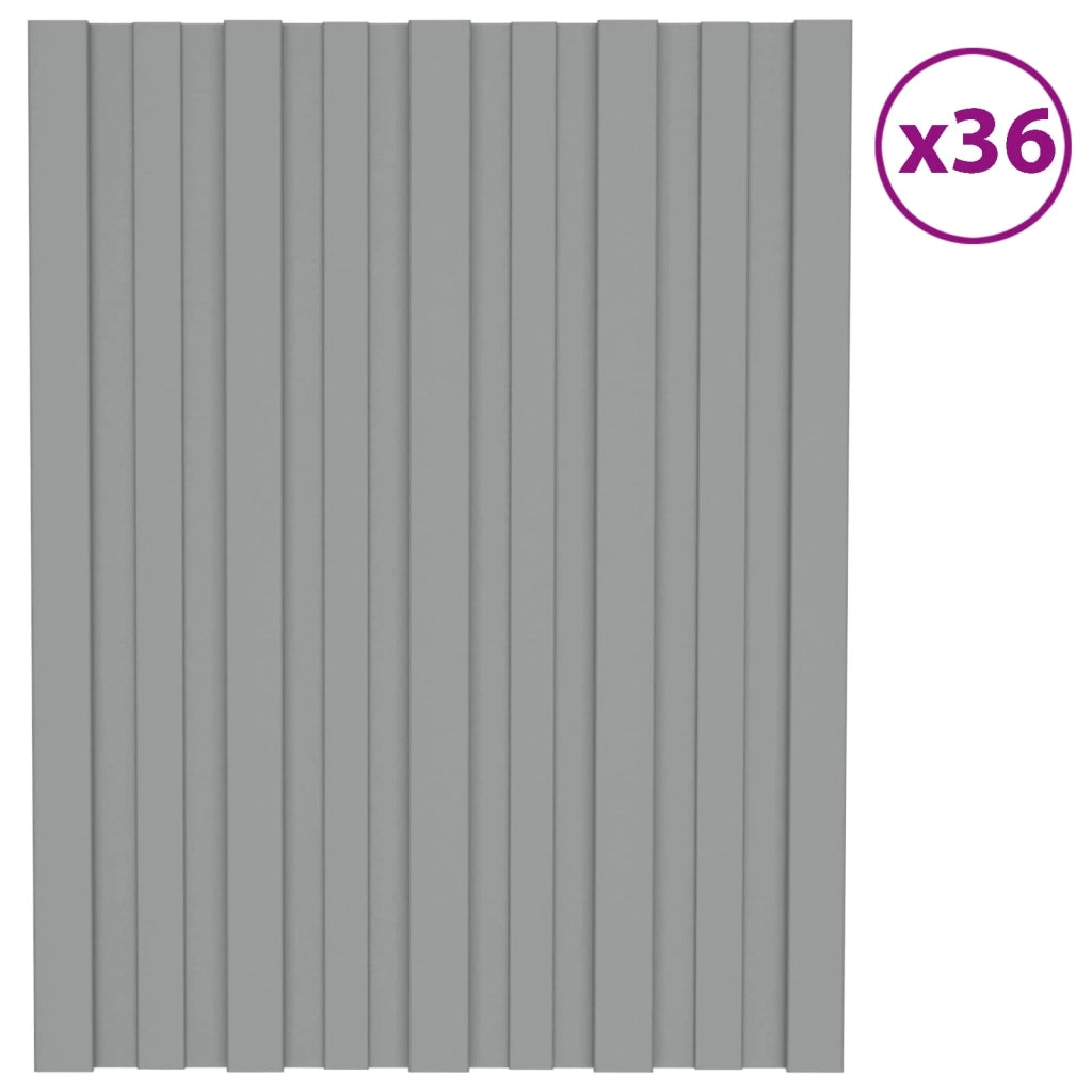Pannello per tetto 36 pcs Grigio 60 x 45 cm Acciaio zincato 42047103