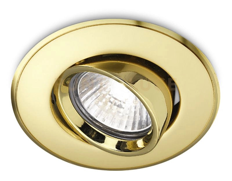 GFA003- FARETTO AD INCASSO ALLUMINIO FINITURA ORO LUCIDO E SATINATO 1 LUCE ATTACCO GU10 ORIENTABILE