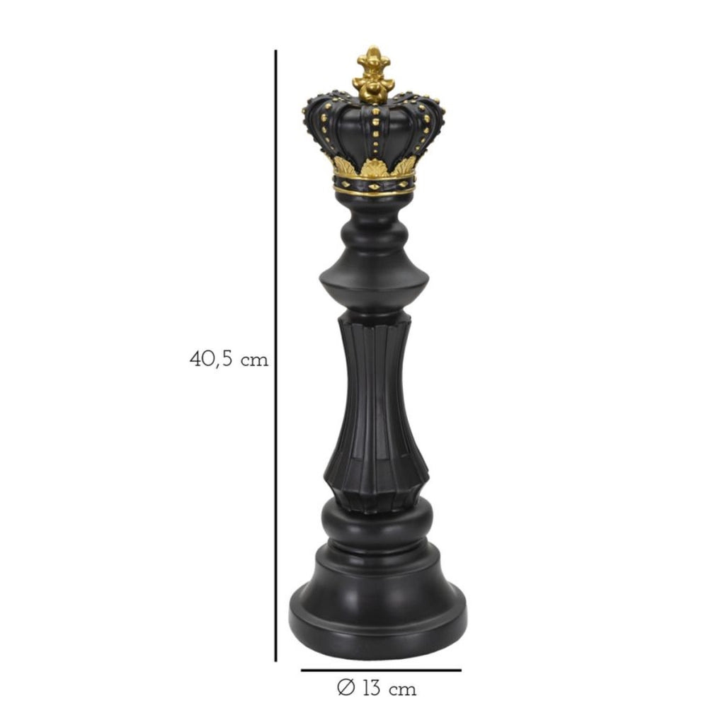 Scultura Scacchi 7, Nero, Poliresina, 13x13x40,5 cm