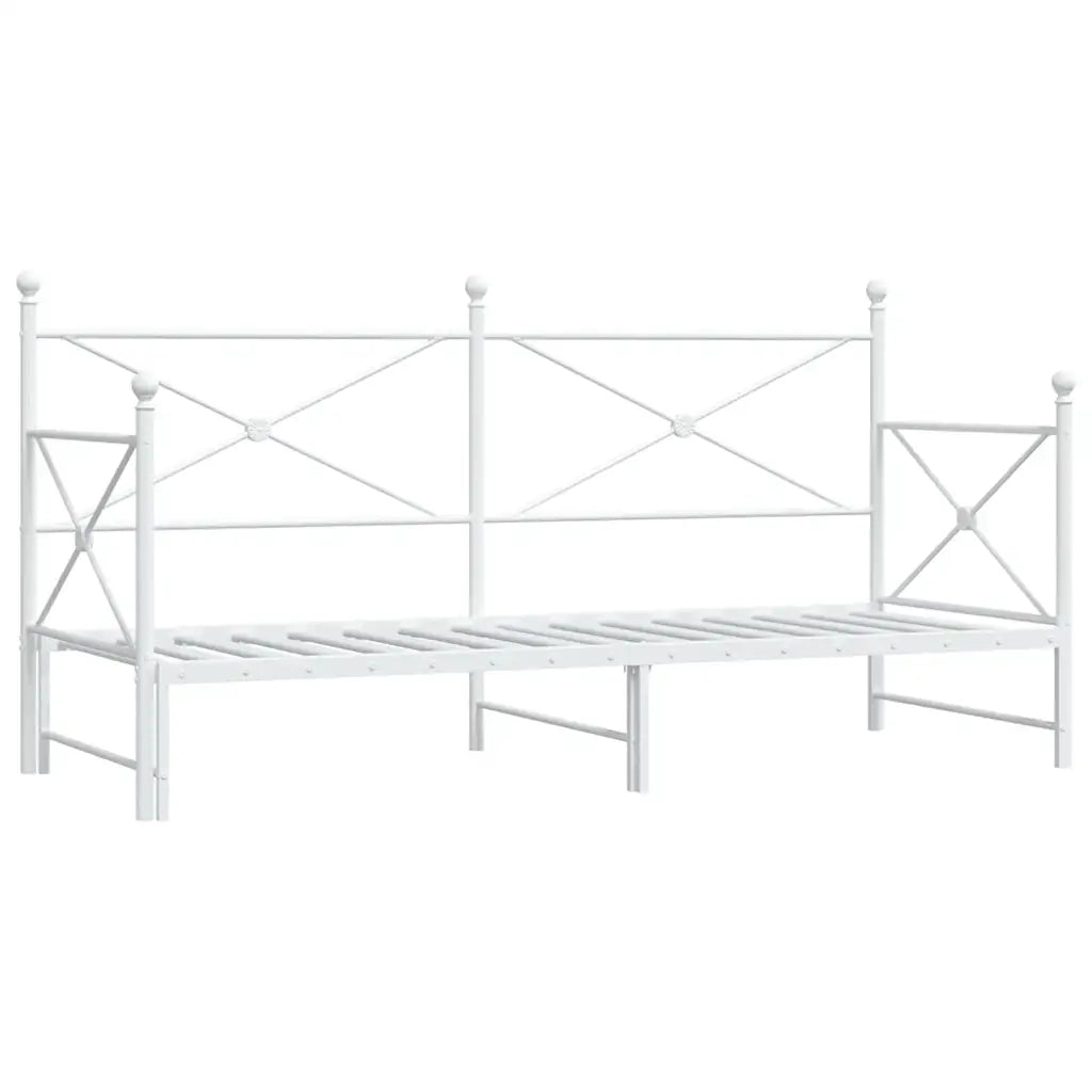 Divano letto | Sof¨¤ letto | Letto singolo Estraibile senza Materasso Bianco 90x190cm Acciaio