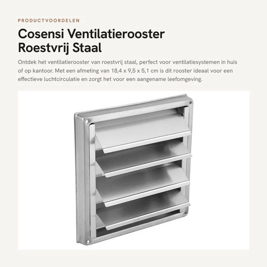 Ventilatore a lamelle in acciaio inossidabile - Raffreddatore di aria - 18,4 x 9,5 x 5,1 cm - Adatto per ambienti diversi - Raffreddatore di aria