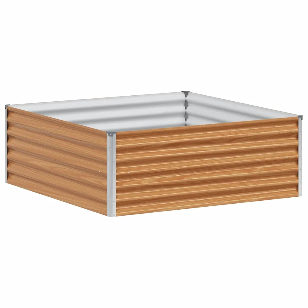 Fioriere | Cassetta per fiori | Letto rialzato da giardino 98 x 100 x 36 cm Acciaio zincato