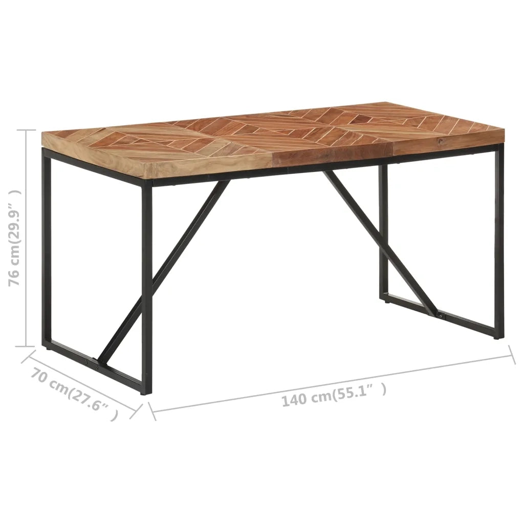 Tavolo da Pranzo 140x70x76 cm in Legno Massello Acacia e Mango cod mxl 24668