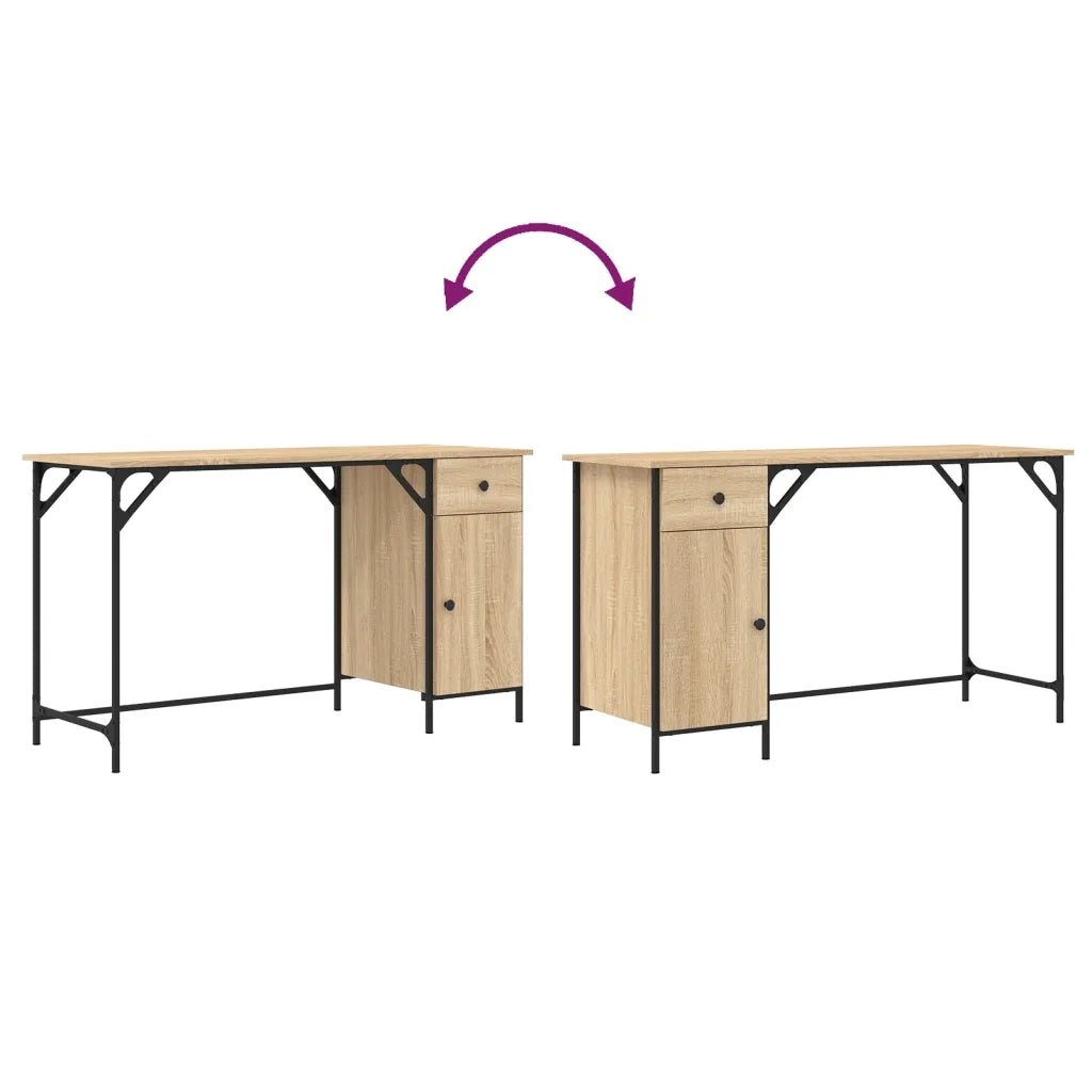 Scrivania Computer Rovere Sonoma 131x48x75 cm Legno Multistrato 836219