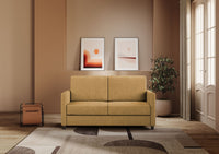 Divano 2 Posti 158x85x85 cm Karay in Tessuto Ocra