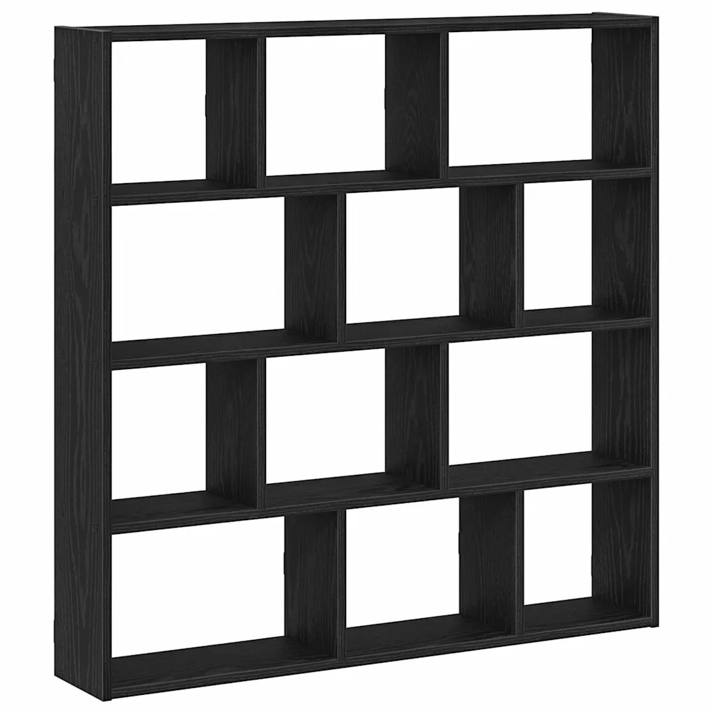 Mensola a Cubo da Parete 12 Scomparti Nero in Truciolato 860005
