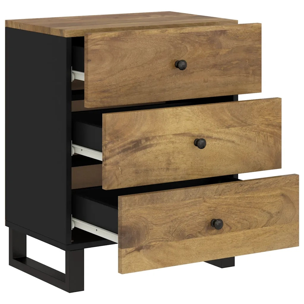Comodino 50x33x62cm Legno Massello di Mango e Legno Multistrato 350663