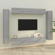 Set Mobili Porta TV 8pz Grigio Sonoma in Legno Multistrato