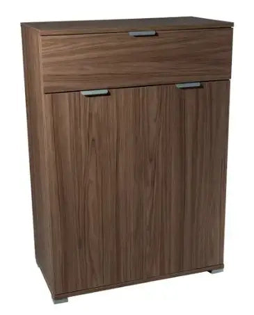 Credenza moderna 2 ante+cassetto noce almendra già montato L75 H105 P38