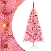 Albero di Natale | Decorazioni natalizie con 150 LED con supporto Rosa 150 cm PVC