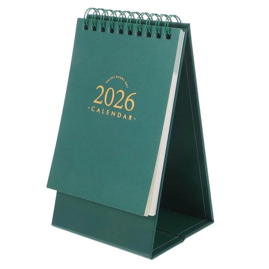 Calendario da tavolo 2024-2025 - Mini formato - Calendario in piedi - Pianificatore di appuntamenti - Calendario da ufficio - 16x9,5x7 cm - Leggero e sostenibile