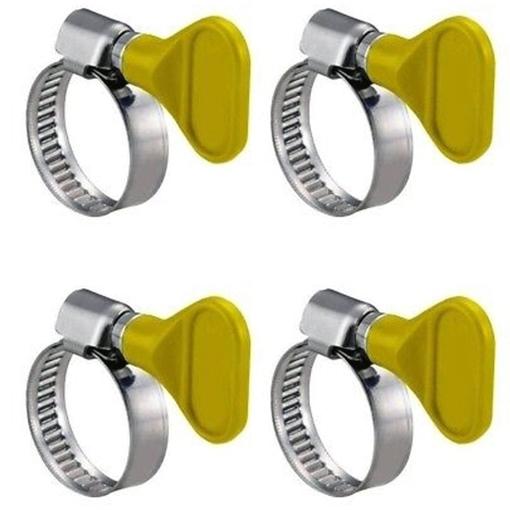 Trade Shop - Set 4pz Ferma Stringitubo 32mm Fascetta Acciaio Senza Vite Con Farfalla Acqua Tubo Gas -