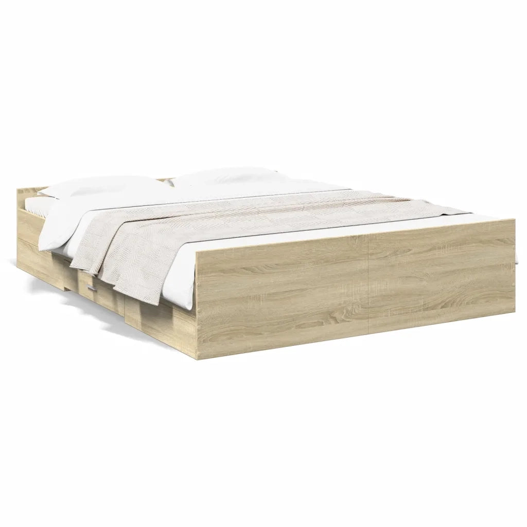 Giroletto Cassetti Rovere Sonoma 150x200 cm Legno Multistrato 3280288