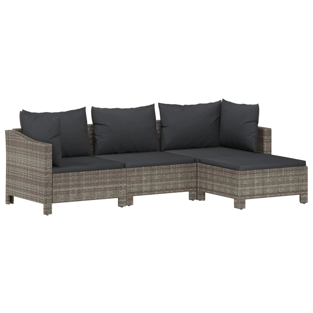 Set di mobili da giardino mobili da esterno set da 8 pezzi con cuscini resina intrecciata grigia 02_0017601