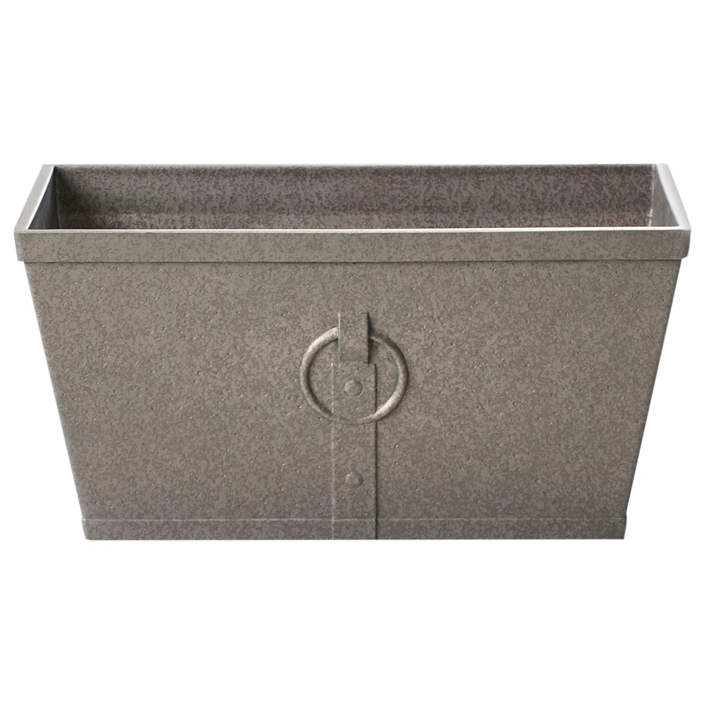 Vaso per piante Fioriera Solido Grigio Fibra Argilla per esterni Rettangolare 60 x 30 cm Per tutte le stagioni