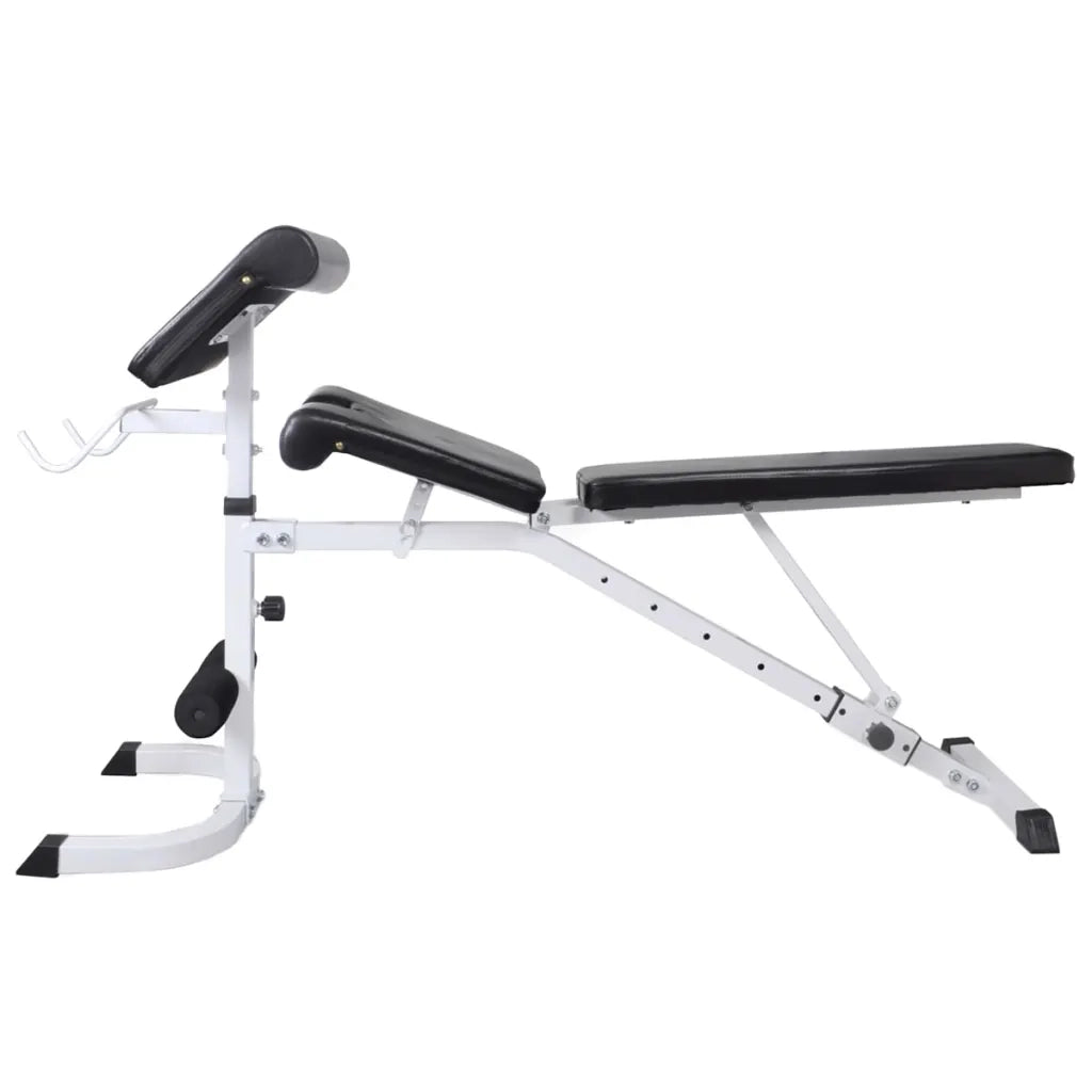 Panca-Sgabello Multifunzione con Bilanciere e Set di Manubri 60,5 kg 611716