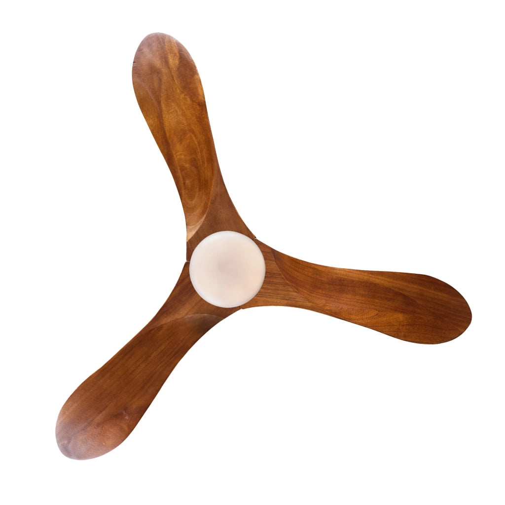 VENTILATORE DA SOFFITTO con Luce LED 107 cm Legno Massello Noce Nero