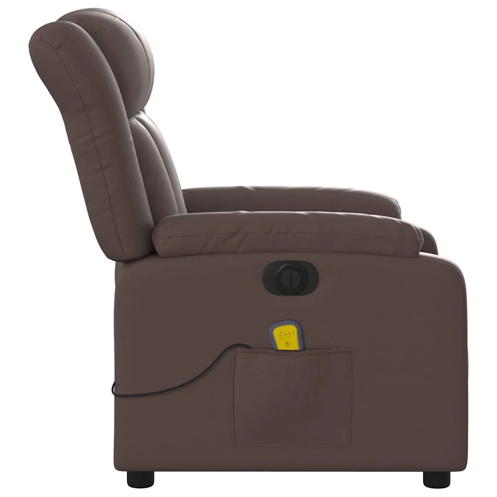 Poltrona Massaggiante Elettrica Marrone in Similpelle 3205259