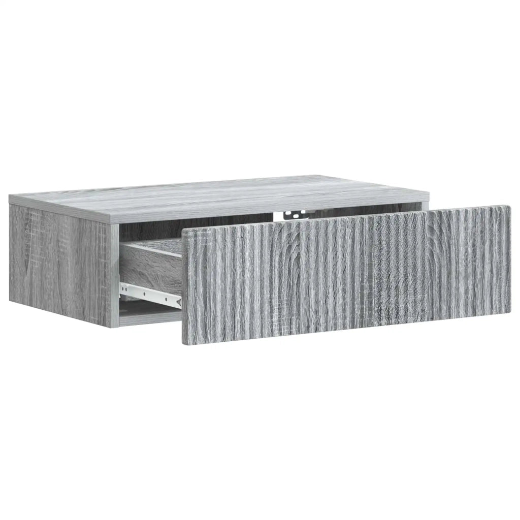 Tavolino da Parete Laterale Grigio Sonoma 59 x 34,5 x 17 cm