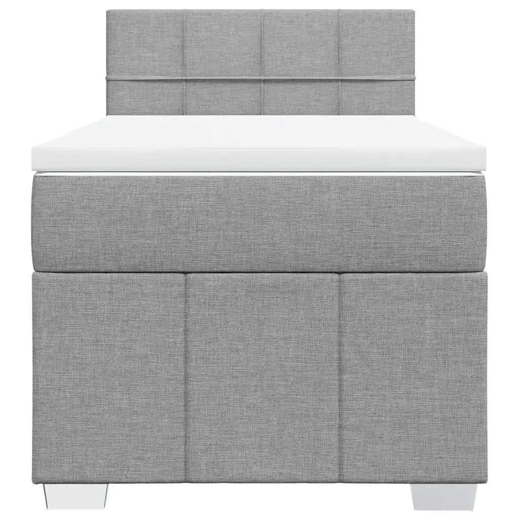 Giroletto a Molle con Materasso Grigio Chiaro 80x200 cm Tessuto