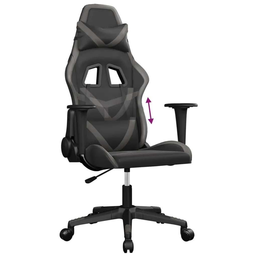 vidaXL Sedia da Gaming Nera e Grigia in Similpelle