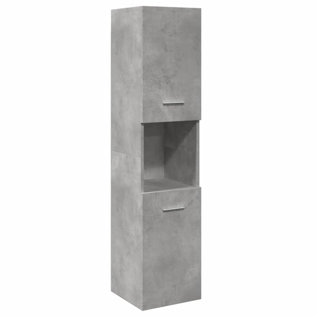 Set Mobili da Bagno 3 pz Grigio Cemento in Legno Multistrato