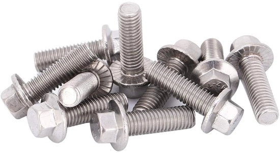 Boutoni a Zeskant M8 - 10 pezzi - Acciaio Inox - Liscio - Per uso DIY - Per produzione edile/industriale - Resistenti alla ruggine e alla corrosione - Viti