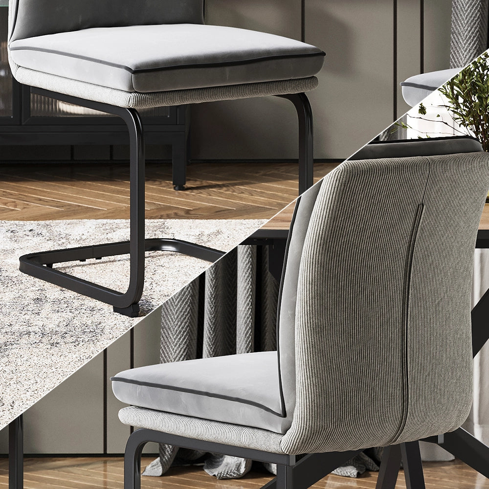 Vicco Sedia a sbalzo Grigio Set di 2