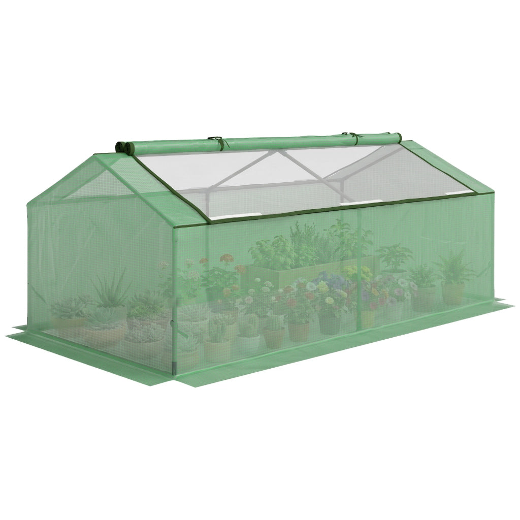 Serra Piccola per Giardino e Balcone con Finestre e Copertura in PE, 180x90x70cm, Verde