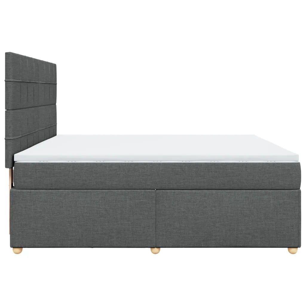 Giroletto a Molle con Materasso Grigio Scuro 180x200 cm Tessuto