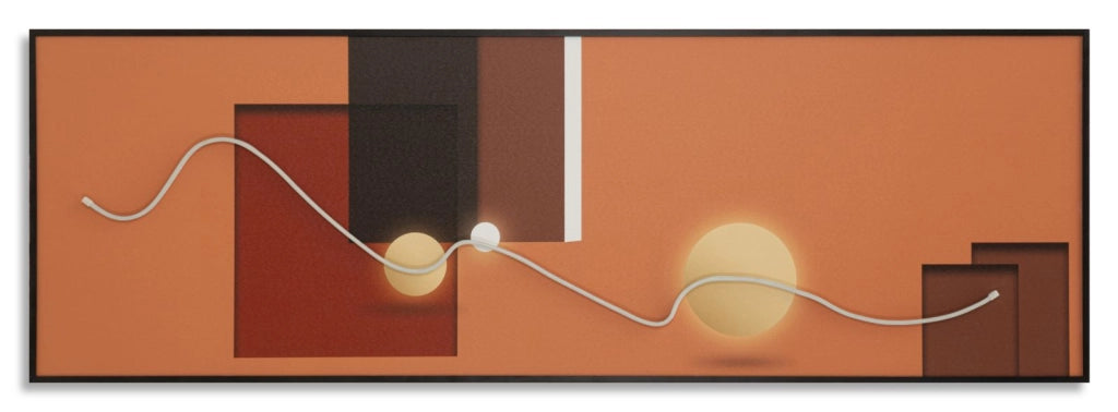 Stampa con LED su Tela Abstract 150x3,5x50 cm in Tela e Plastica e MDF Multicolor