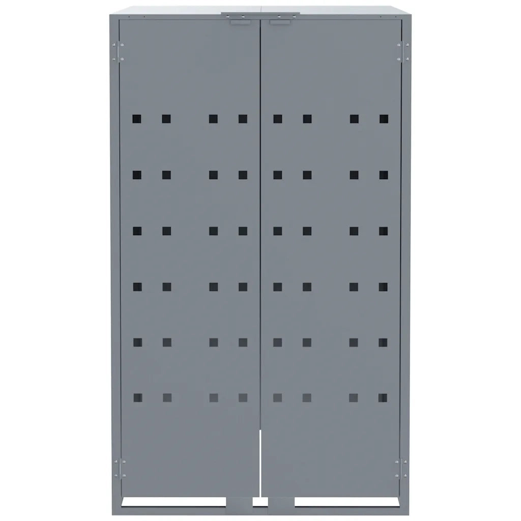 Copribidone con Ruote per 4 Bidoni Grigio 276x79x117cm Acciaio 3279989