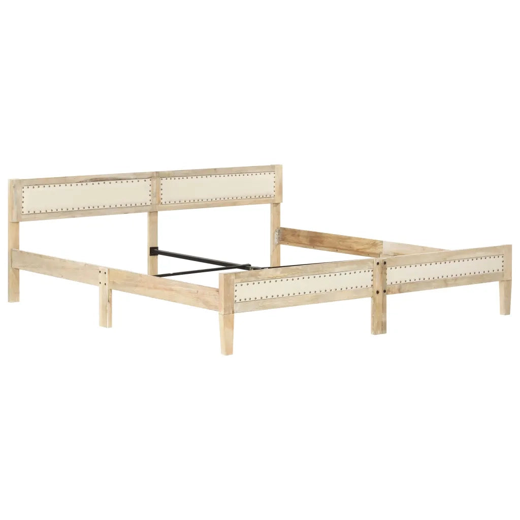 Letto matrimoniale | Letto per adulti | Giroletto in Legno Massello di Mango 200 cm