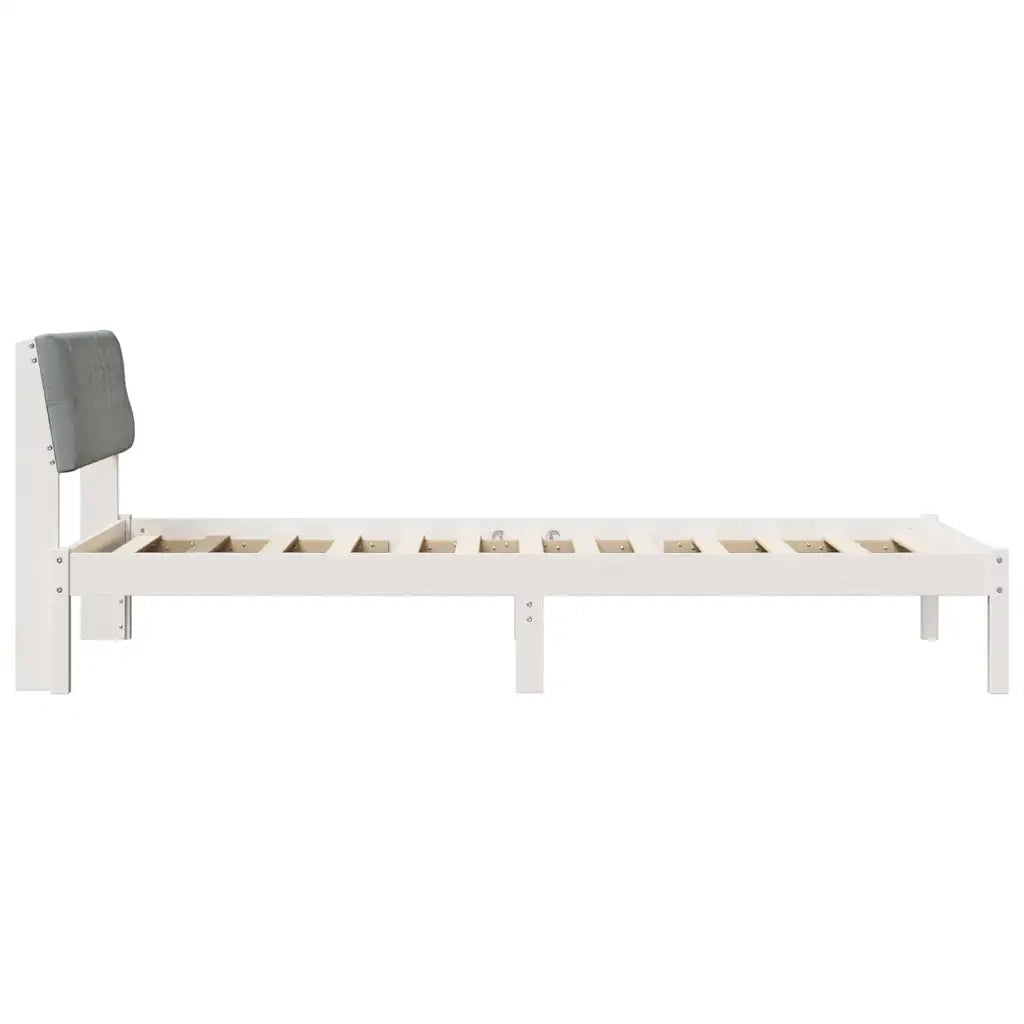 Struttura del letto-Giroletto-Rete del Letto Bianco e grigio chiaro 100 x 200 cm 428873