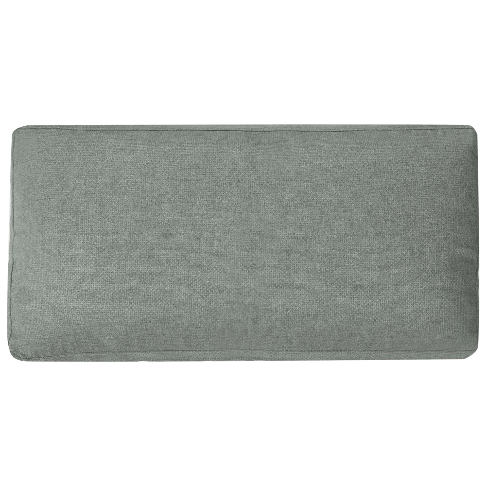Chaise longue in tessuto verde imbottita con cuscini gambe in acciaio in stile scandinavo