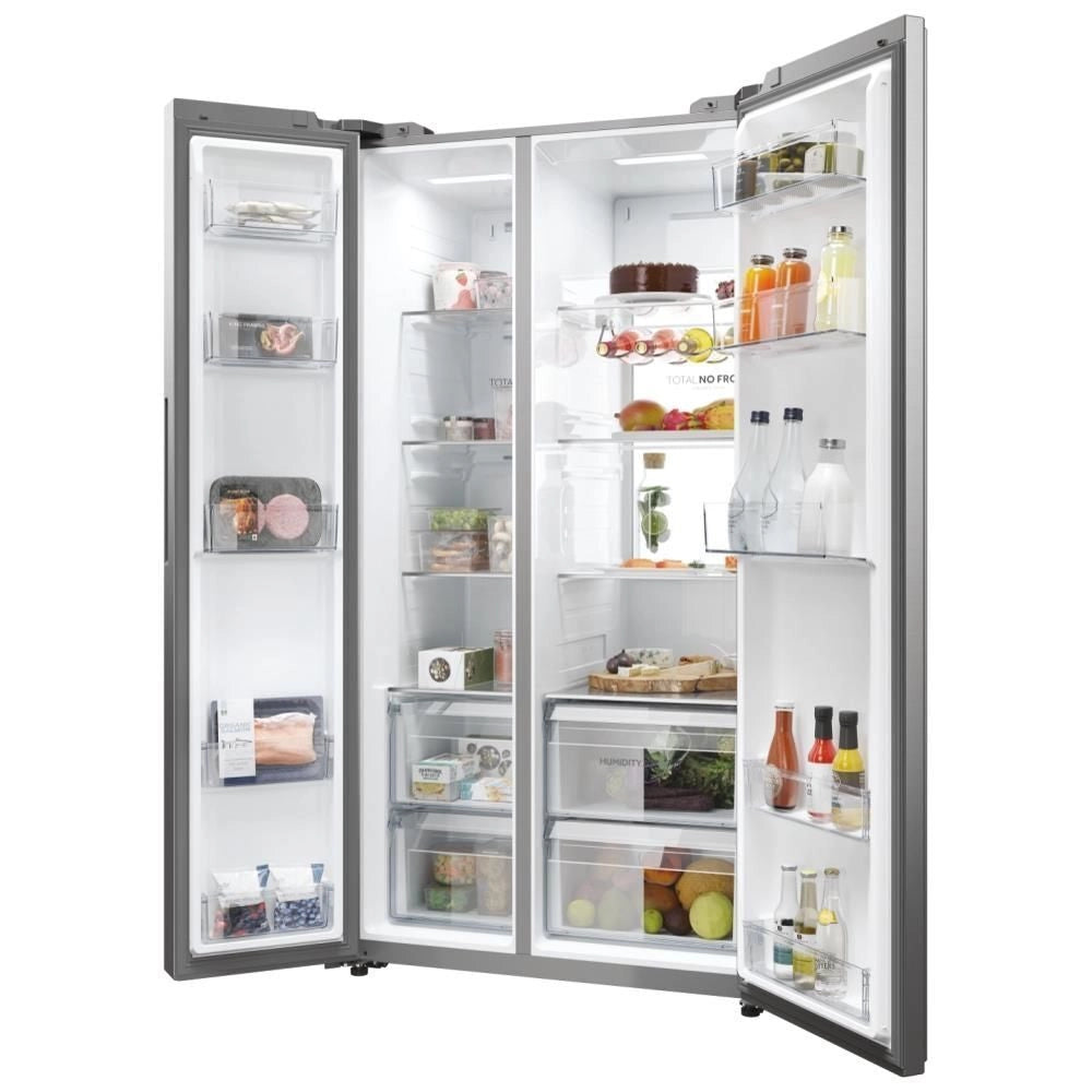 Haier HSW79F18ANMM frigorifero side-by-side Incasso/libero 611 L A Platino, Acciaio inox